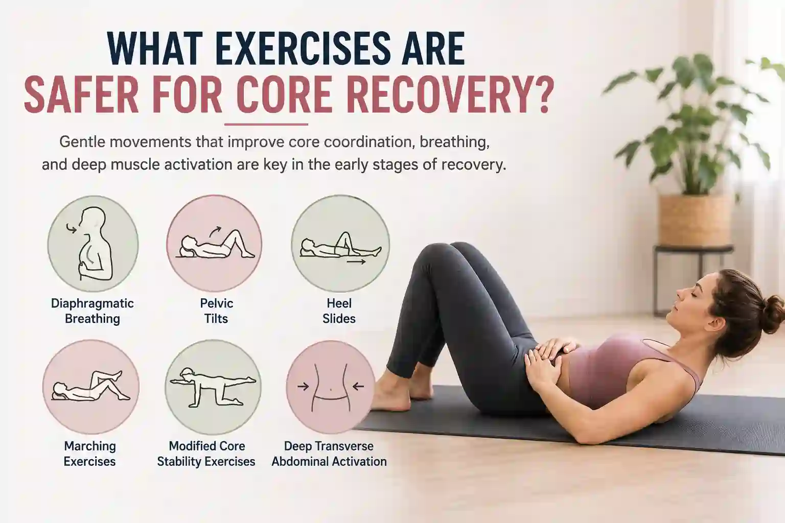 Which exercises may help diastasis recti Wigston?